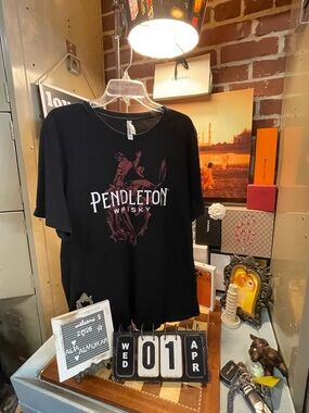 Pendleton Whisky Rodeo Bronco Bucking promotional t-shirt.